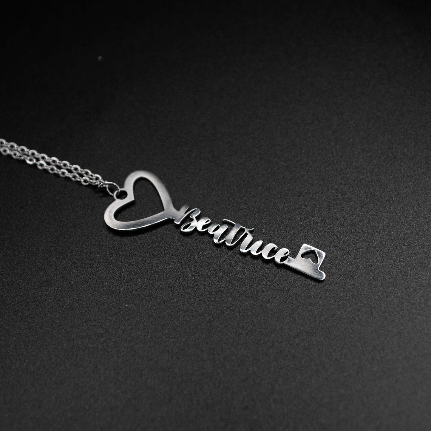 Personalized Heart Key Necklace