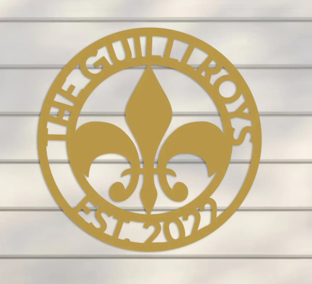 Family Name Sign w Emblem and Year