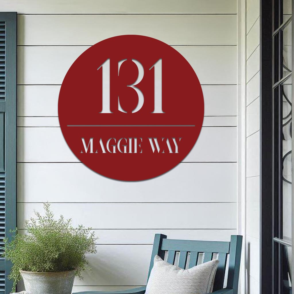 Address Sign, Number and Street