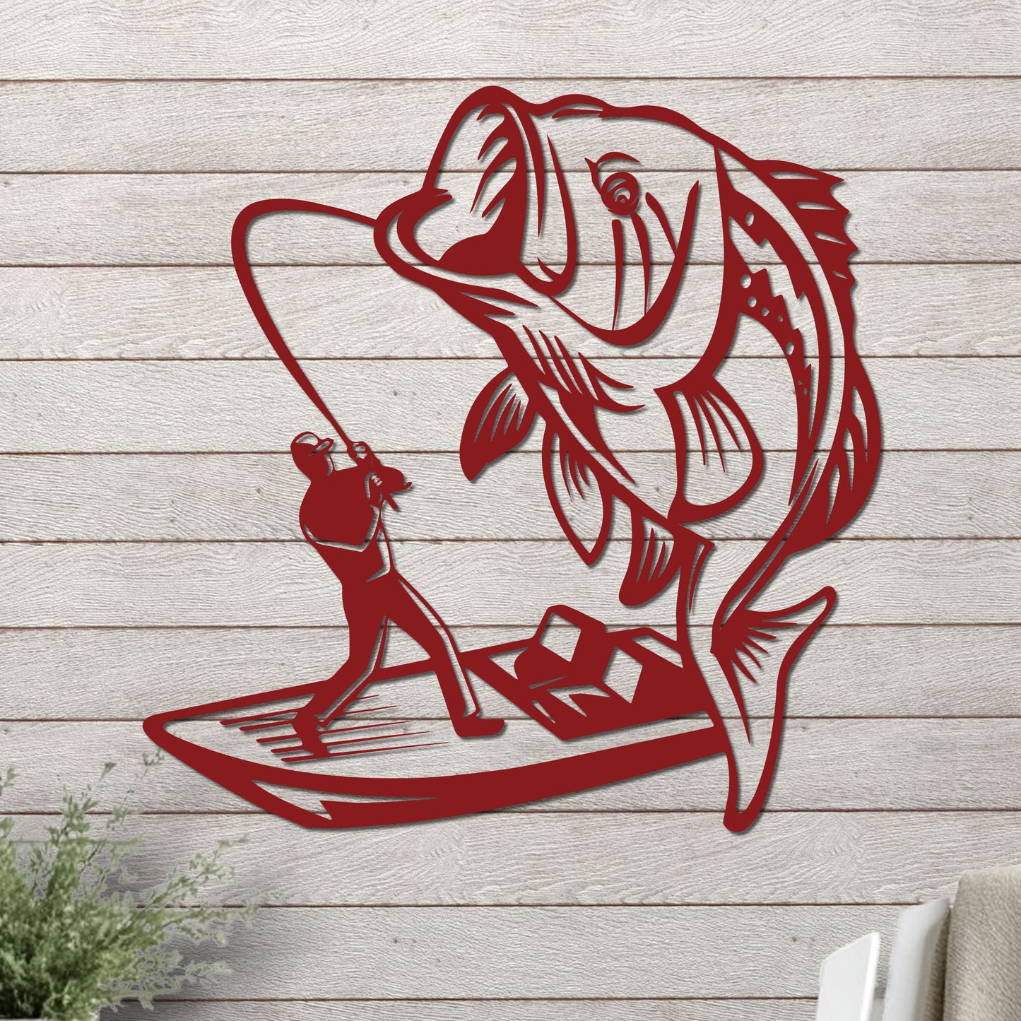 Bass Fishing On a Boat Sign