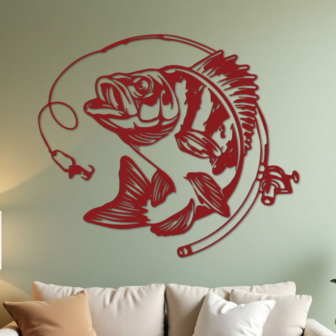 Bass Fishing w Rod Sign