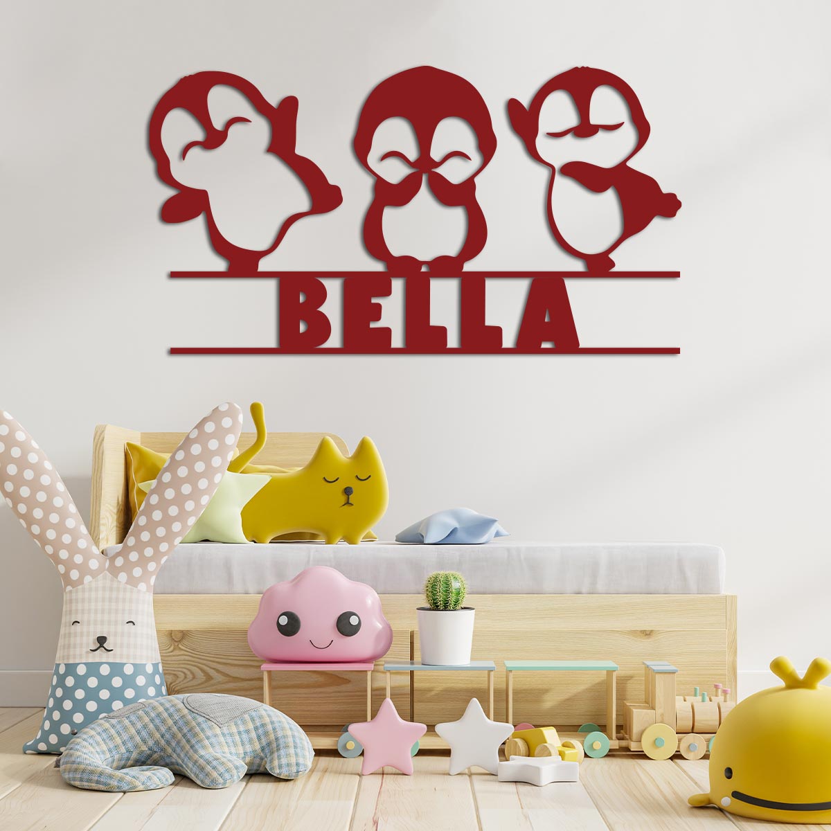 Dancing Baby Penguins w Name Sign