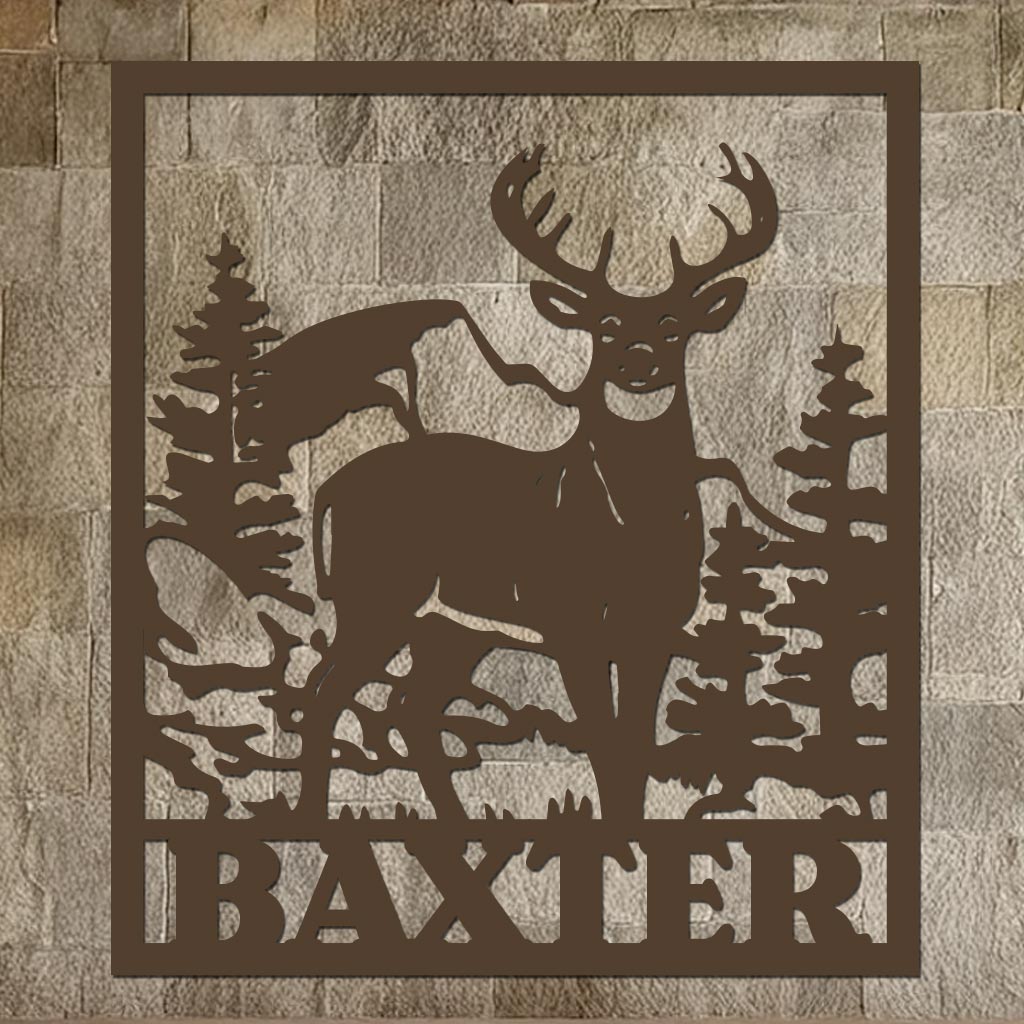 Deer Family Name Sign