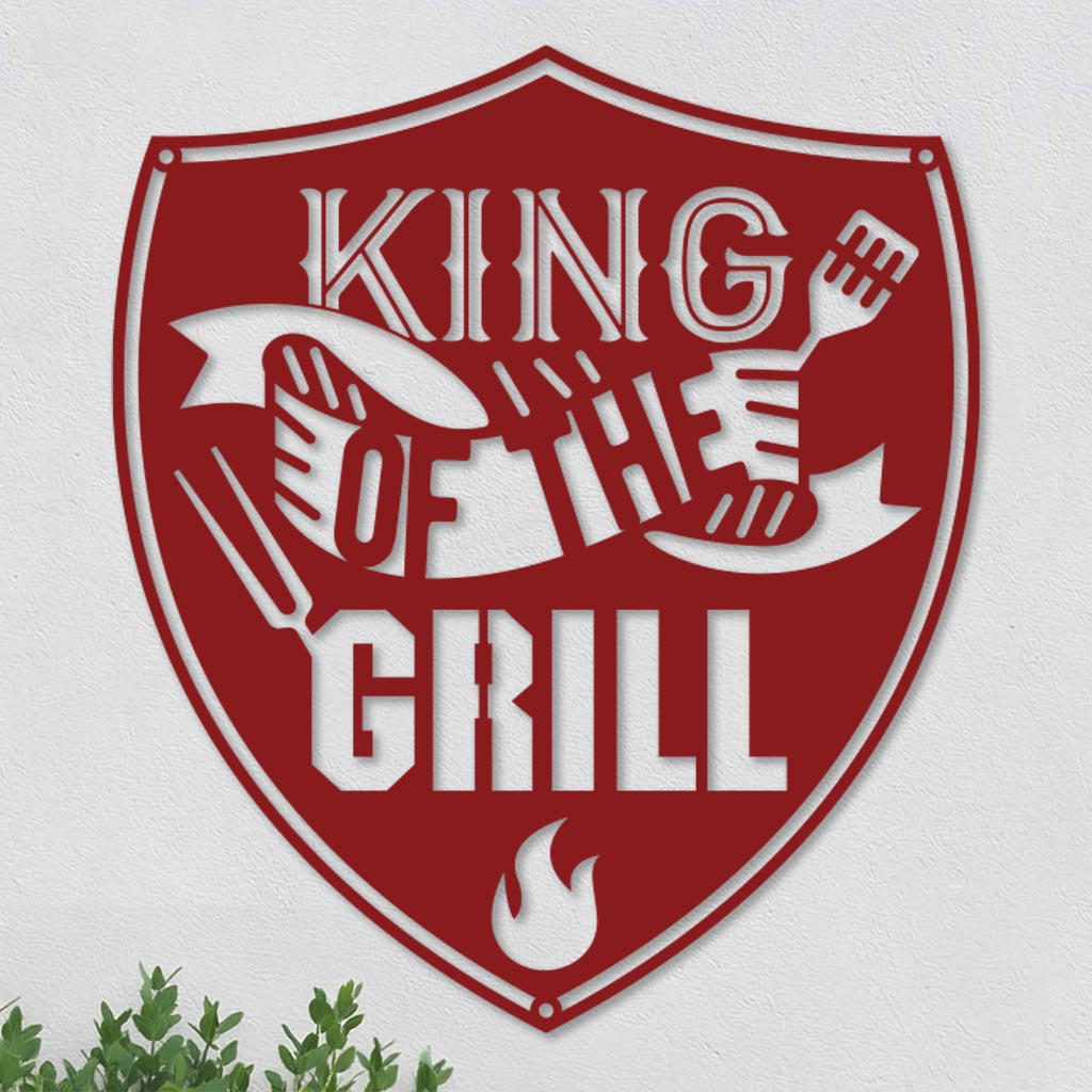 King of the Grill in Shield Sign