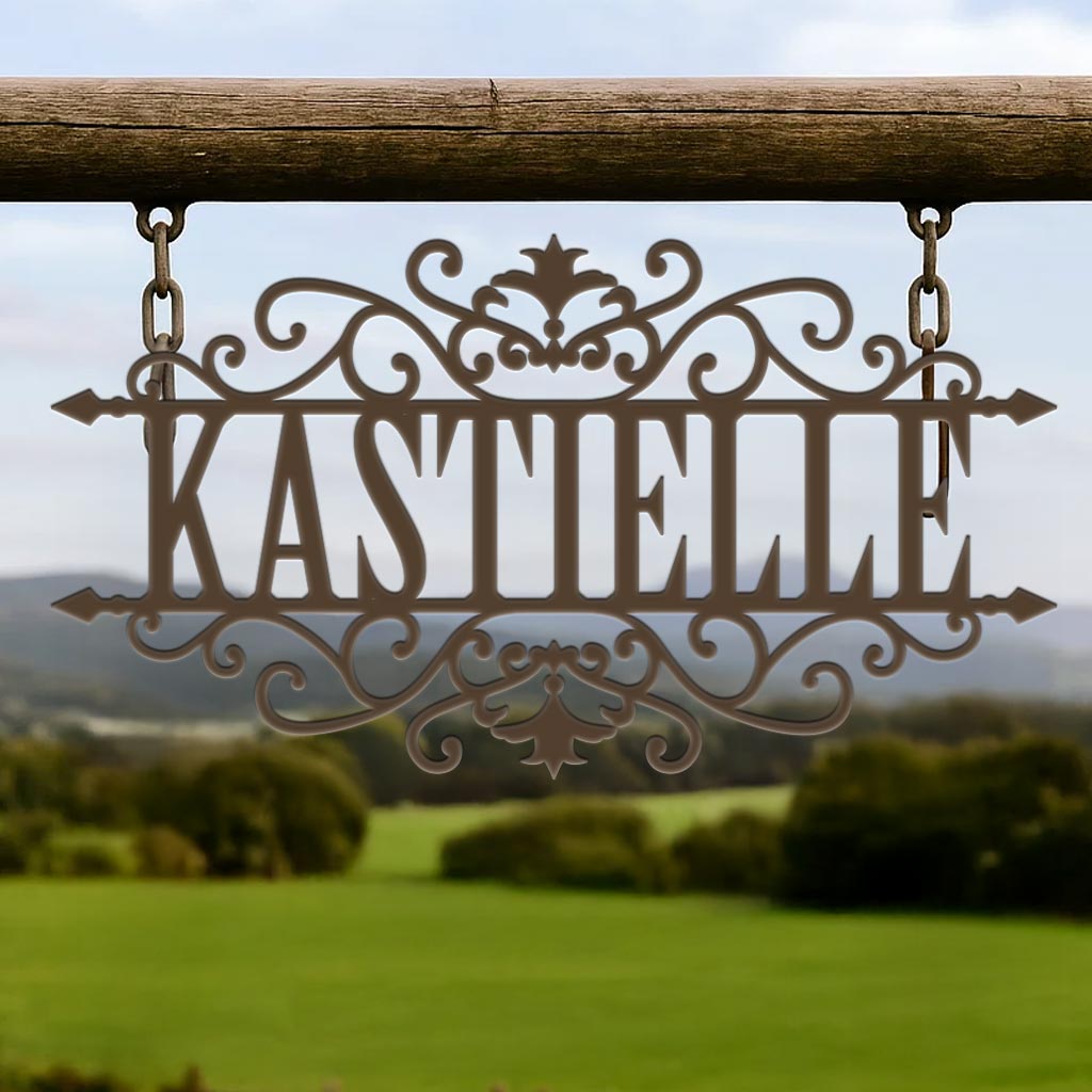 Last Name Scrolled Sign