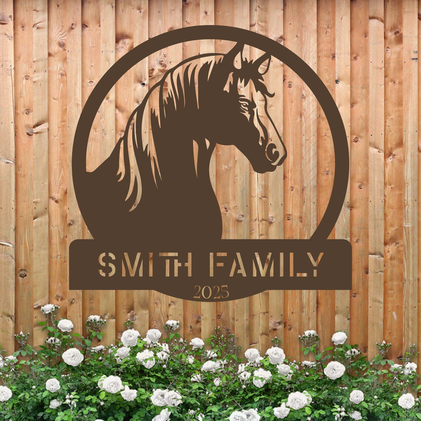 Metal Horse Farm Sign w Year v2