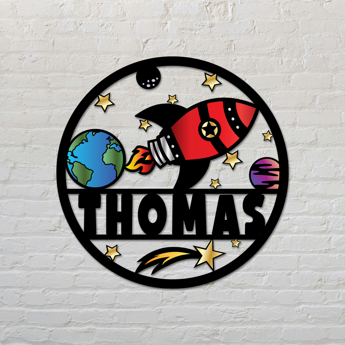 Space Kids Metal Sign