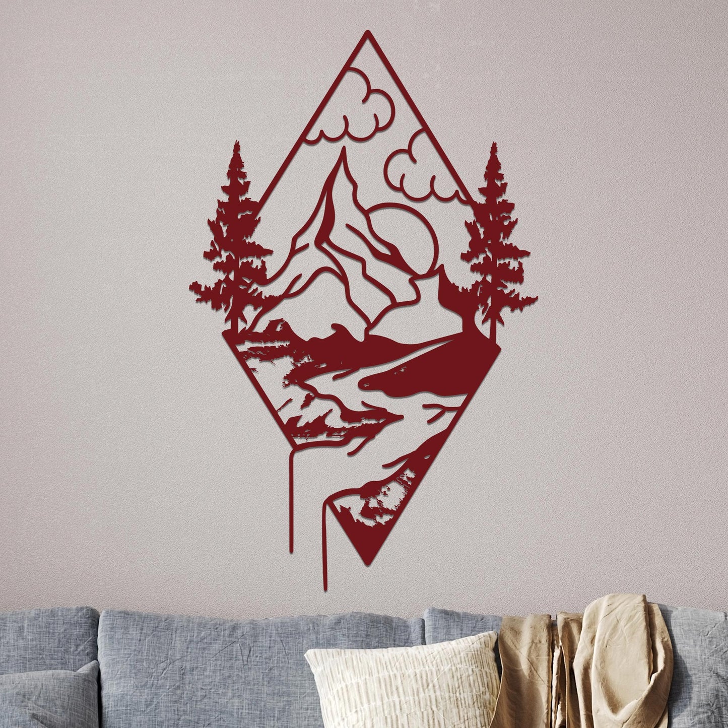Mountain Landscape in a Diamond Sign