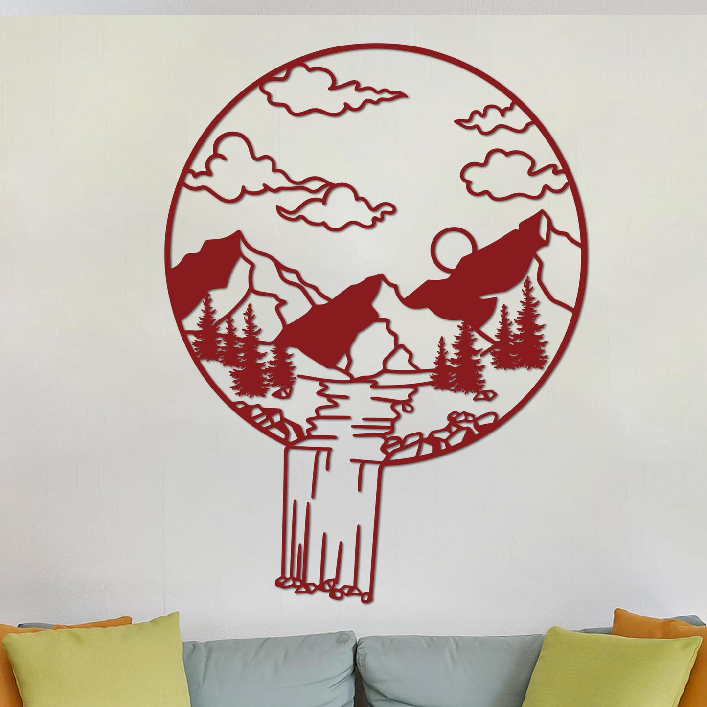 Mountain Landscape in Circle Sign