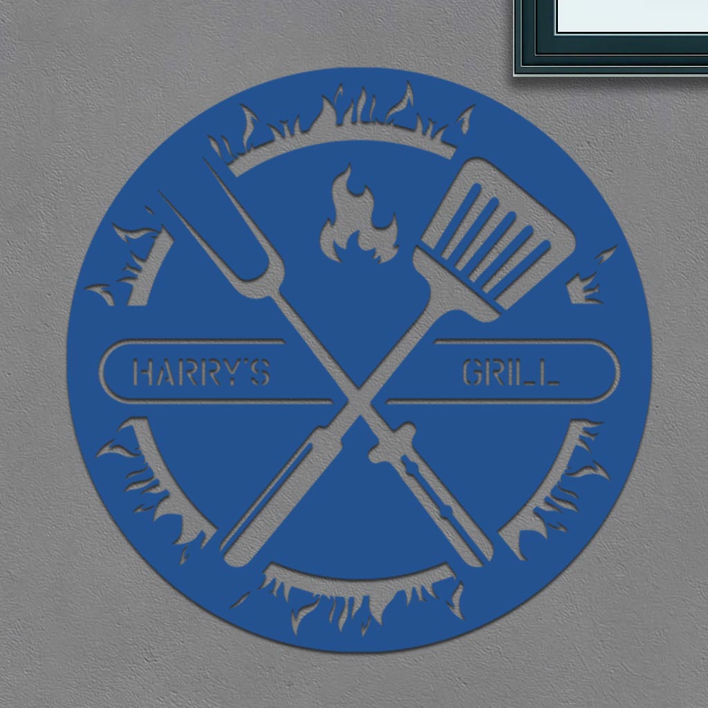 Personalized Grill Sign in Circle