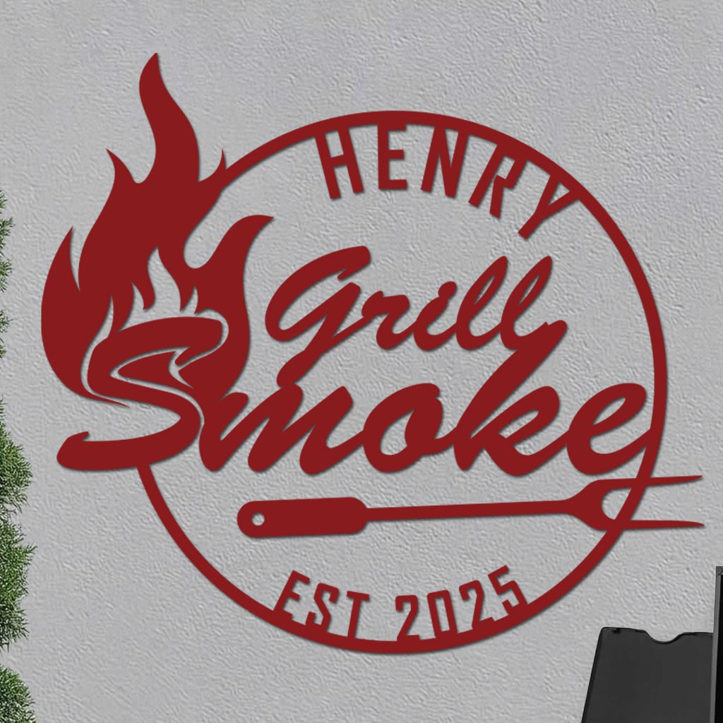 Personalized Grill Smoke Sign