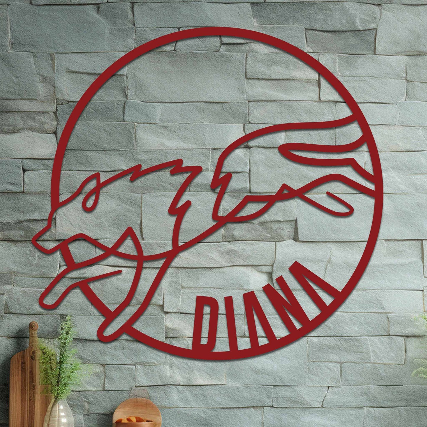 Running Wolf Name Sign