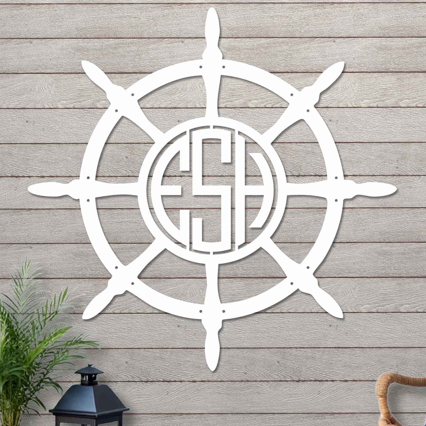 Ships Wheel With Monogram