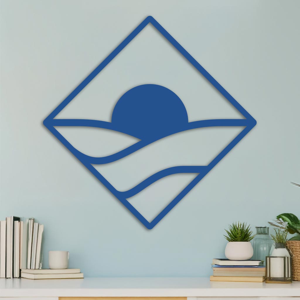 Sunrise Over Stacked Hills in Diamond Sign