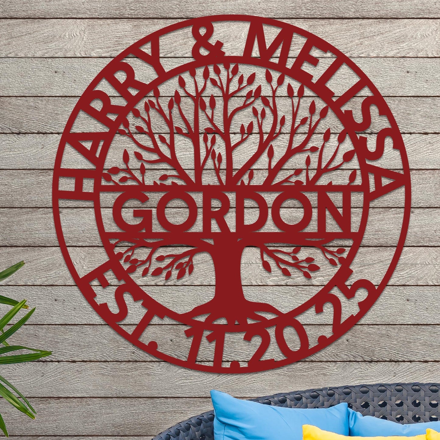 Wedding Anniversary Sign w Names & Date