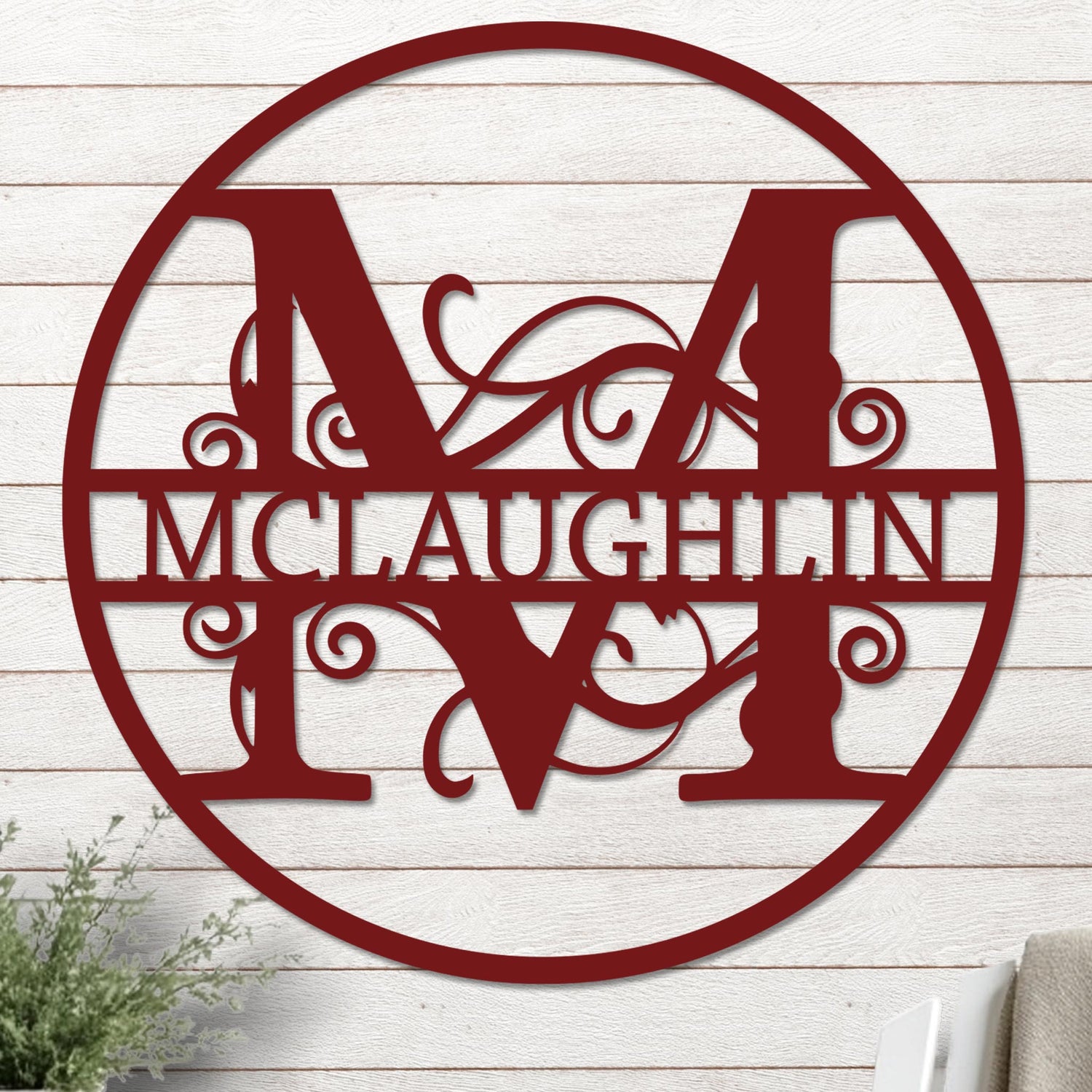 Metal Monogram Name Signs