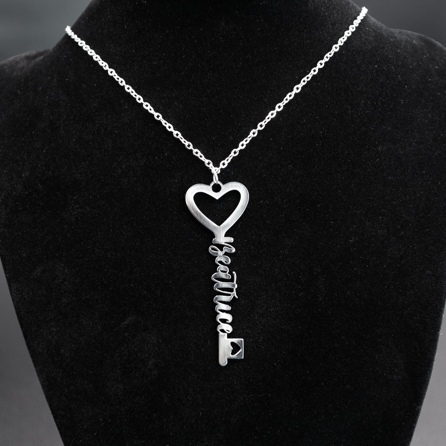 Personalized  Heart Key Necklace