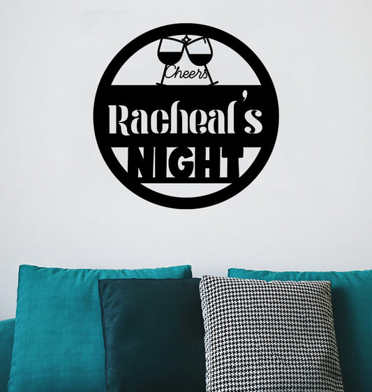 a wall decal that says rachel's night