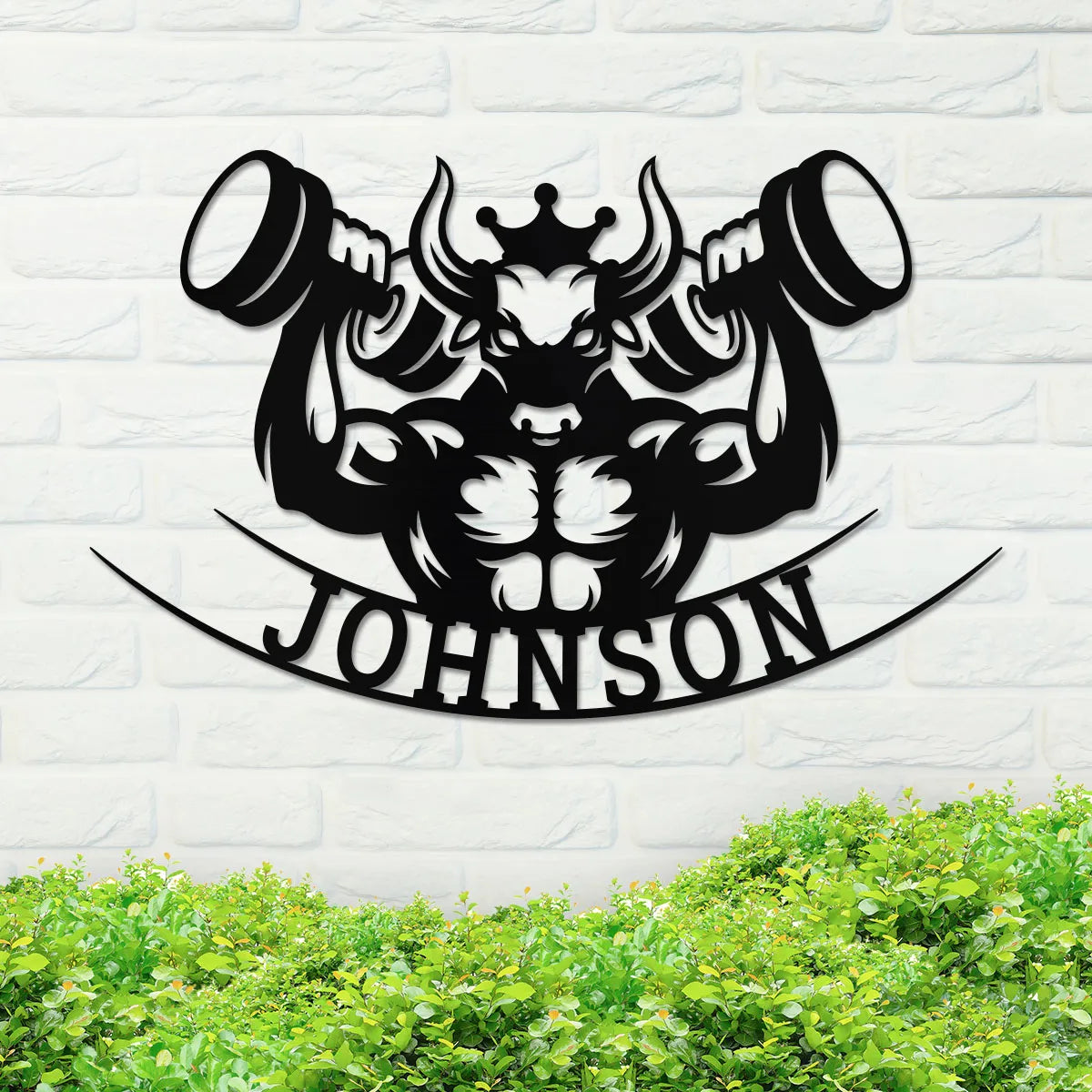 Weight-Lifting Bull Name Sign
