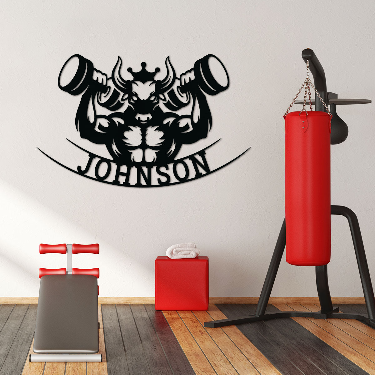 Weight-Lifting Bull Name Sign