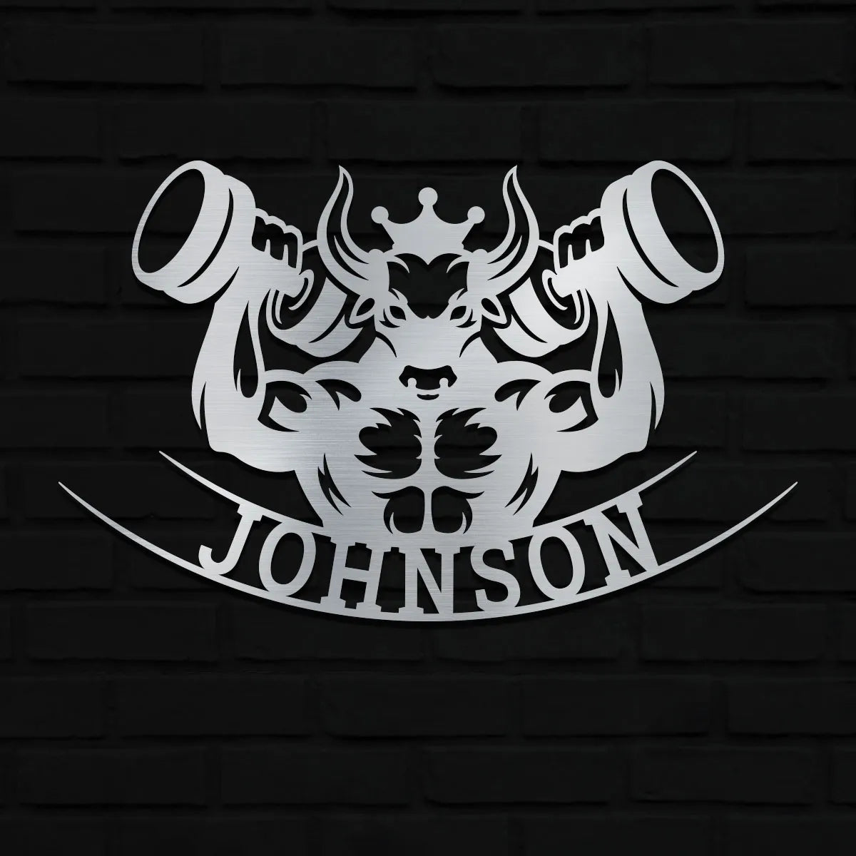 Weight-Lifting Bull Name Sign
