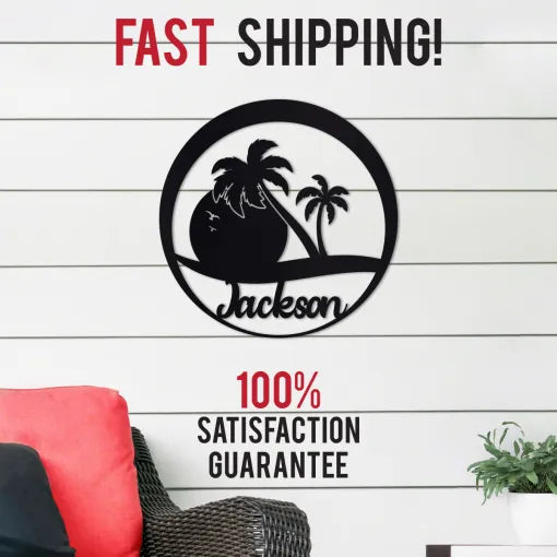 Sunset Palms Name Sign