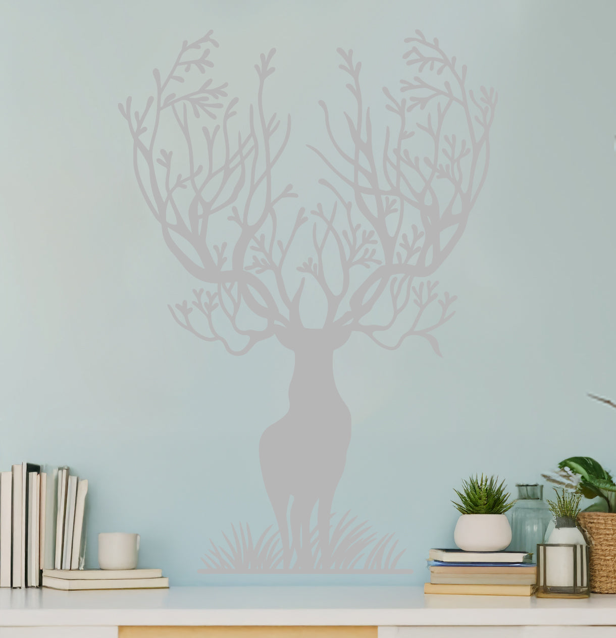 Stag with Branches for Antlers Sign