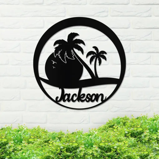 Sunset Palms Name Sign