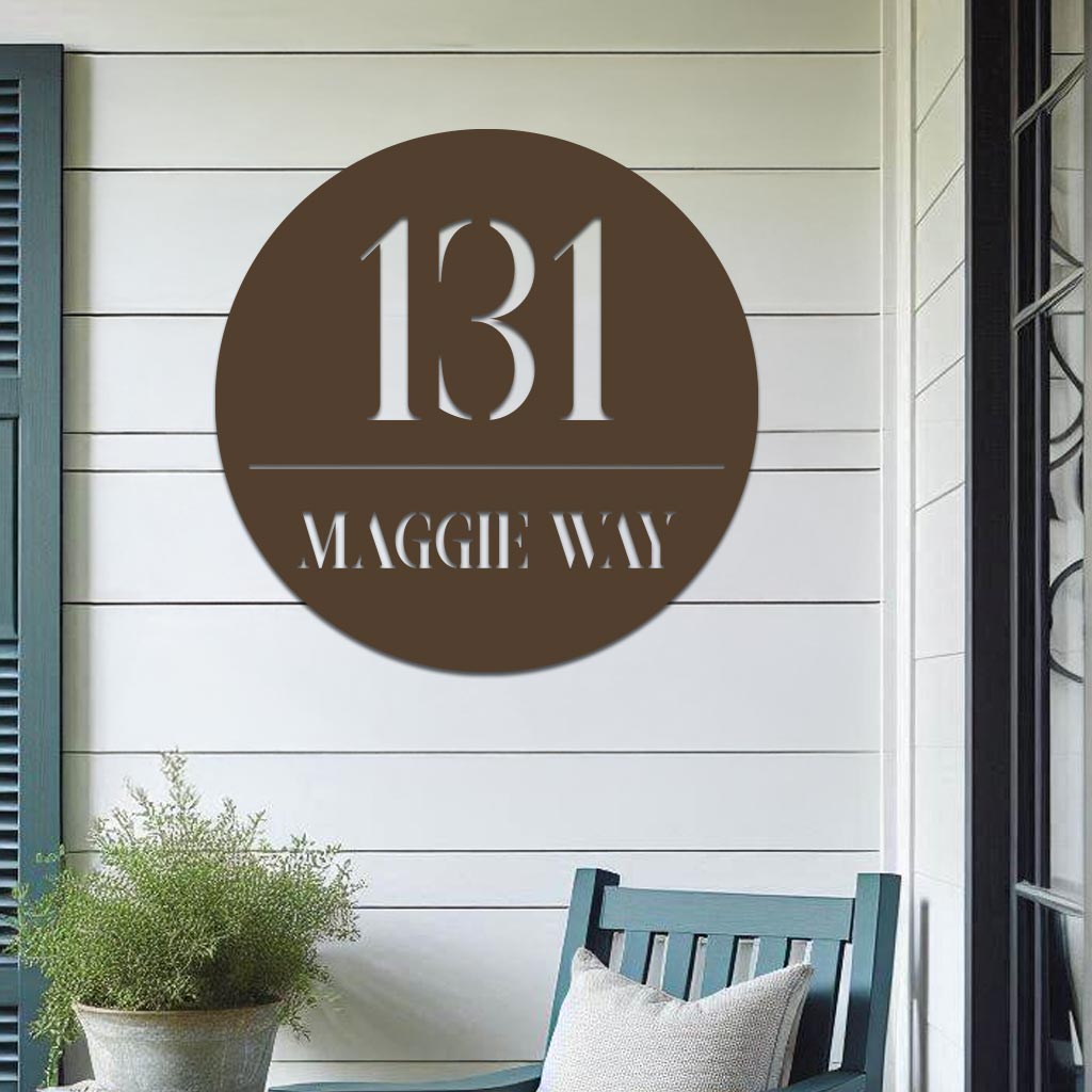 Address Sign, Number and Street