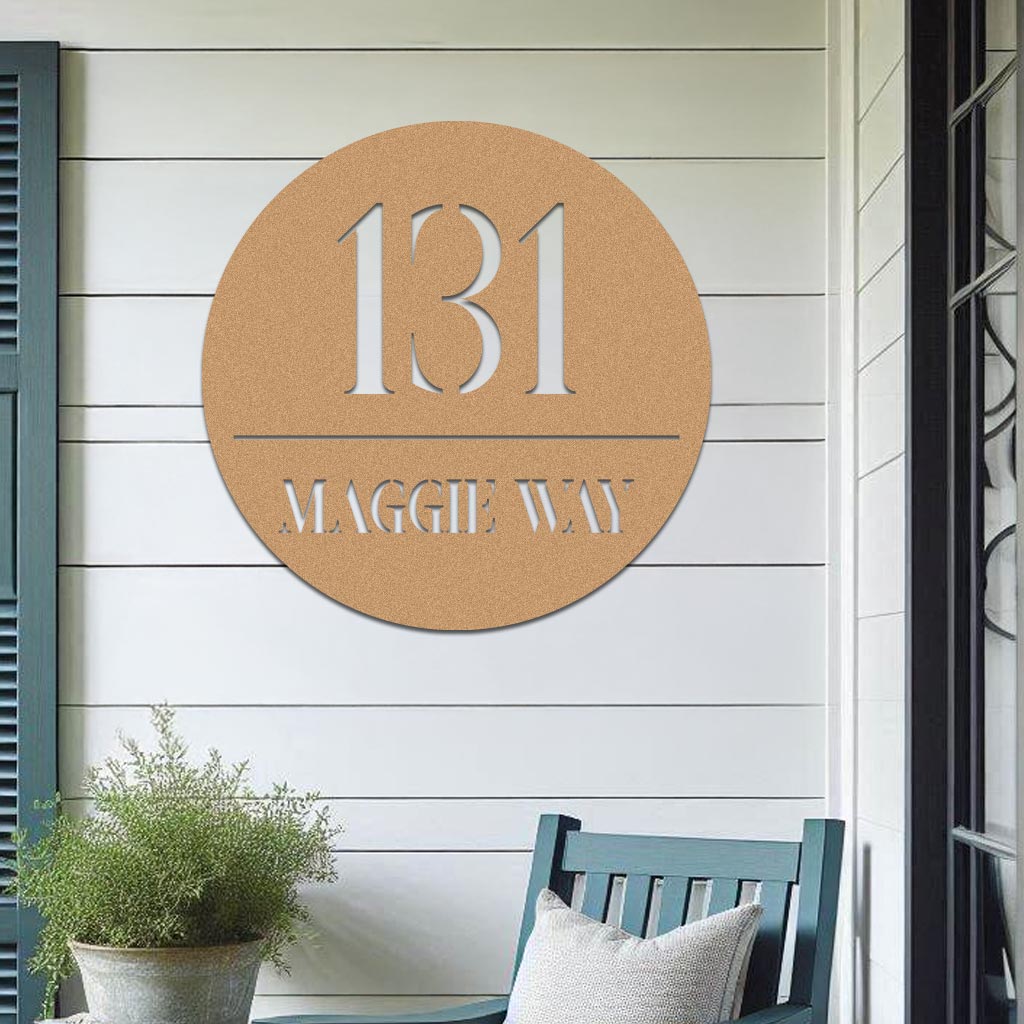 Address Sign, Number and Street