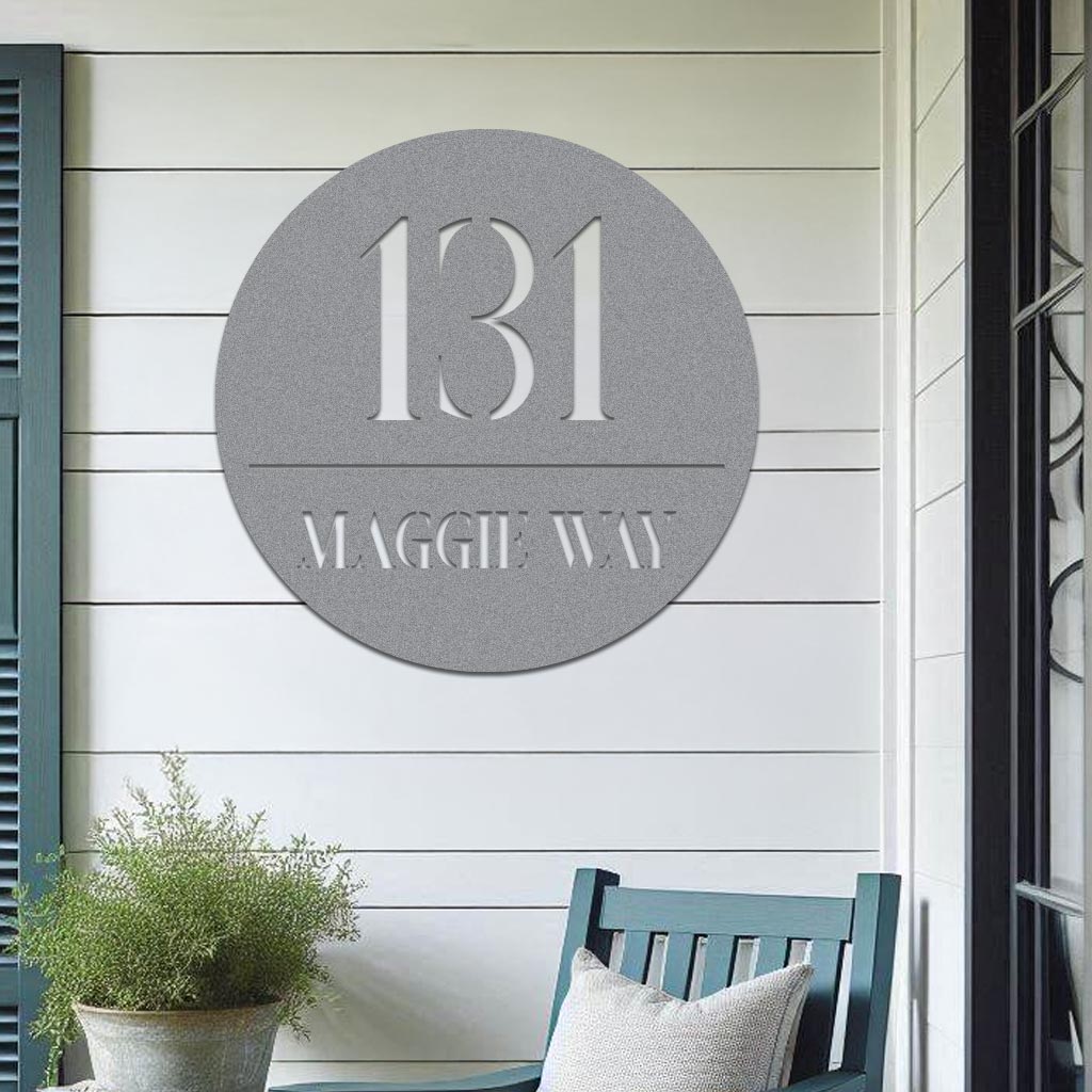 Address Sign, Number and Street