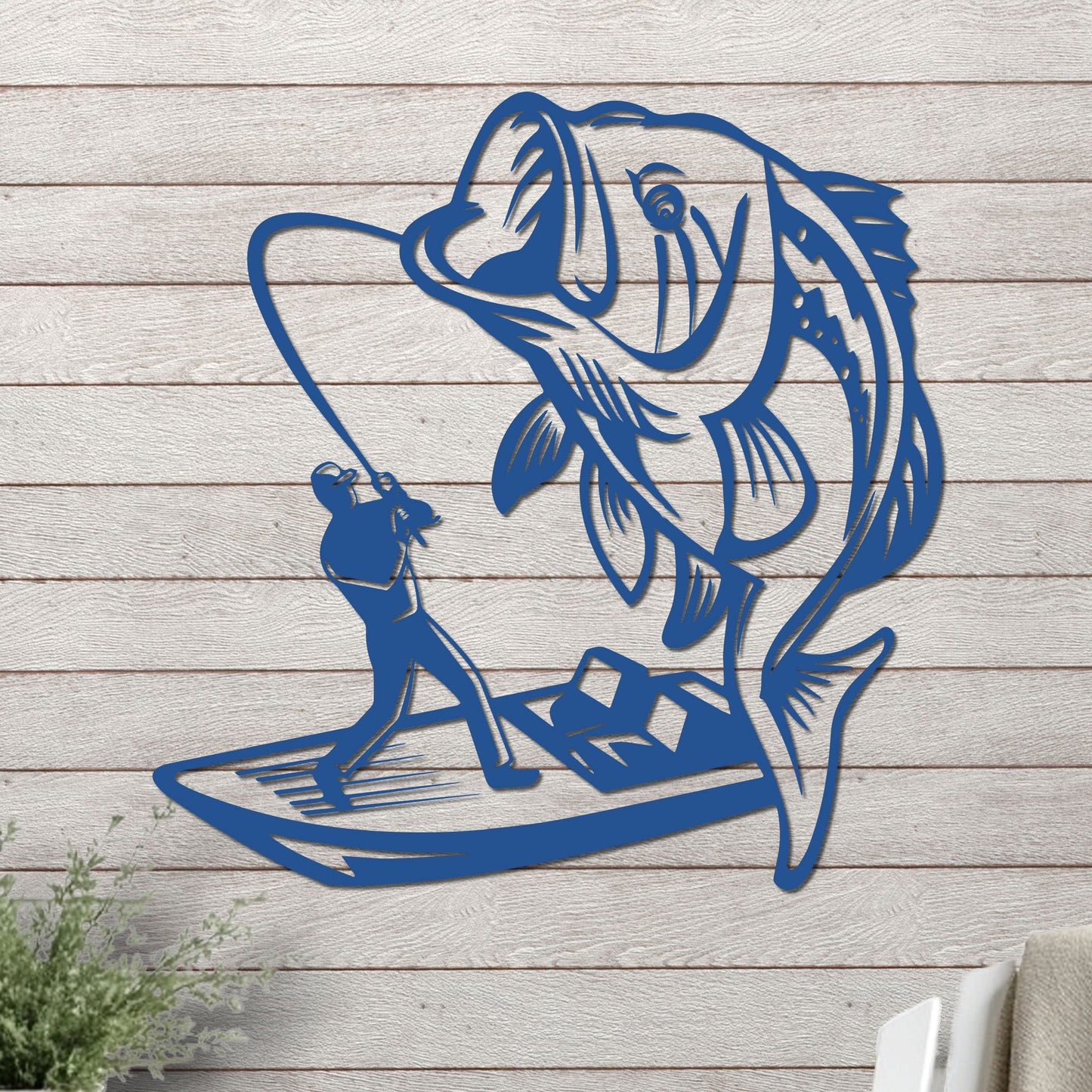 Bass Fishing On a Boat Sign