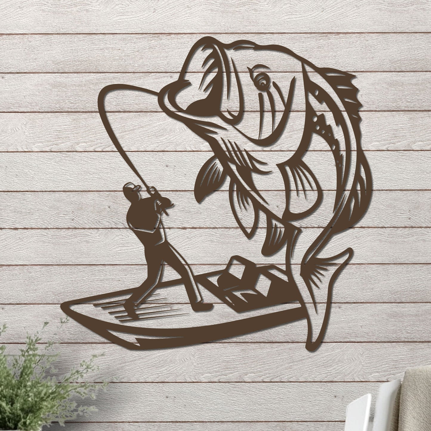 Bass Fishing On a Boat Sign