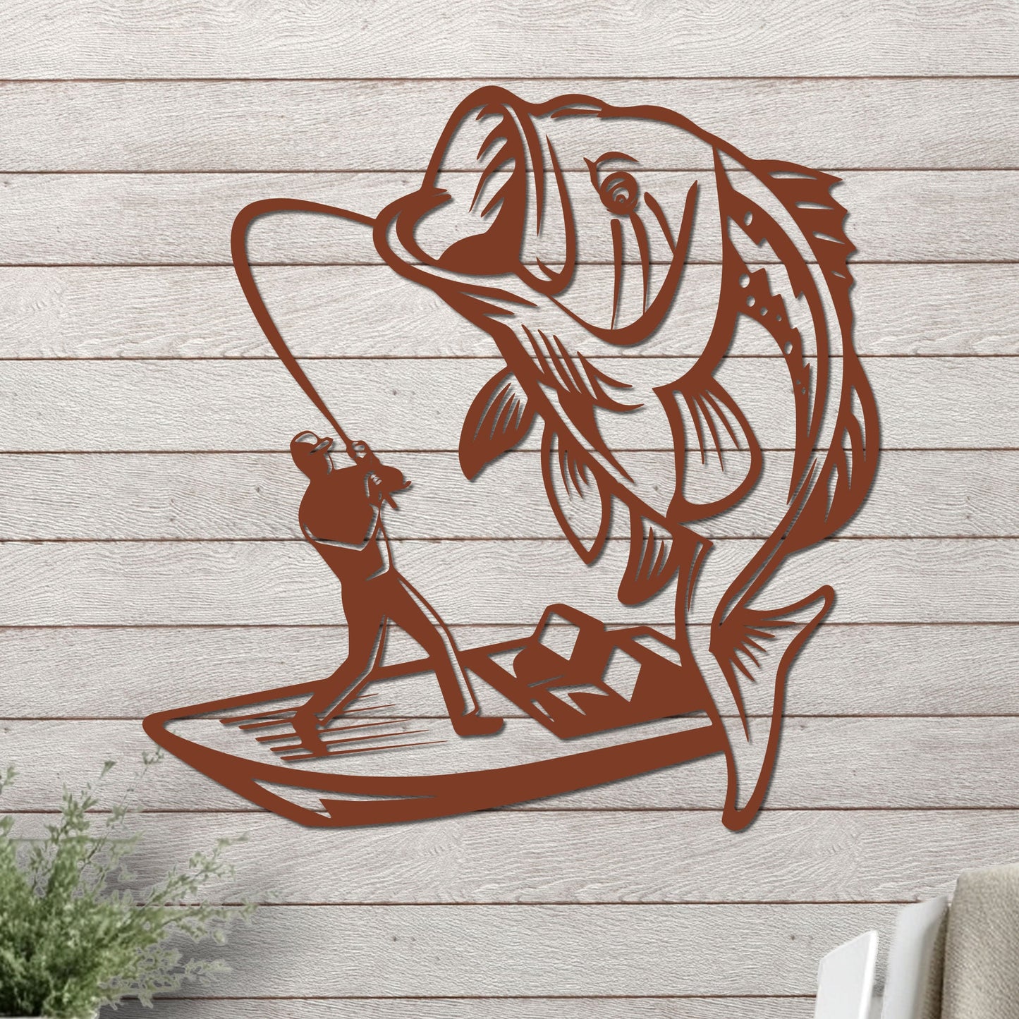 Bass Fishing On a Boat Sign