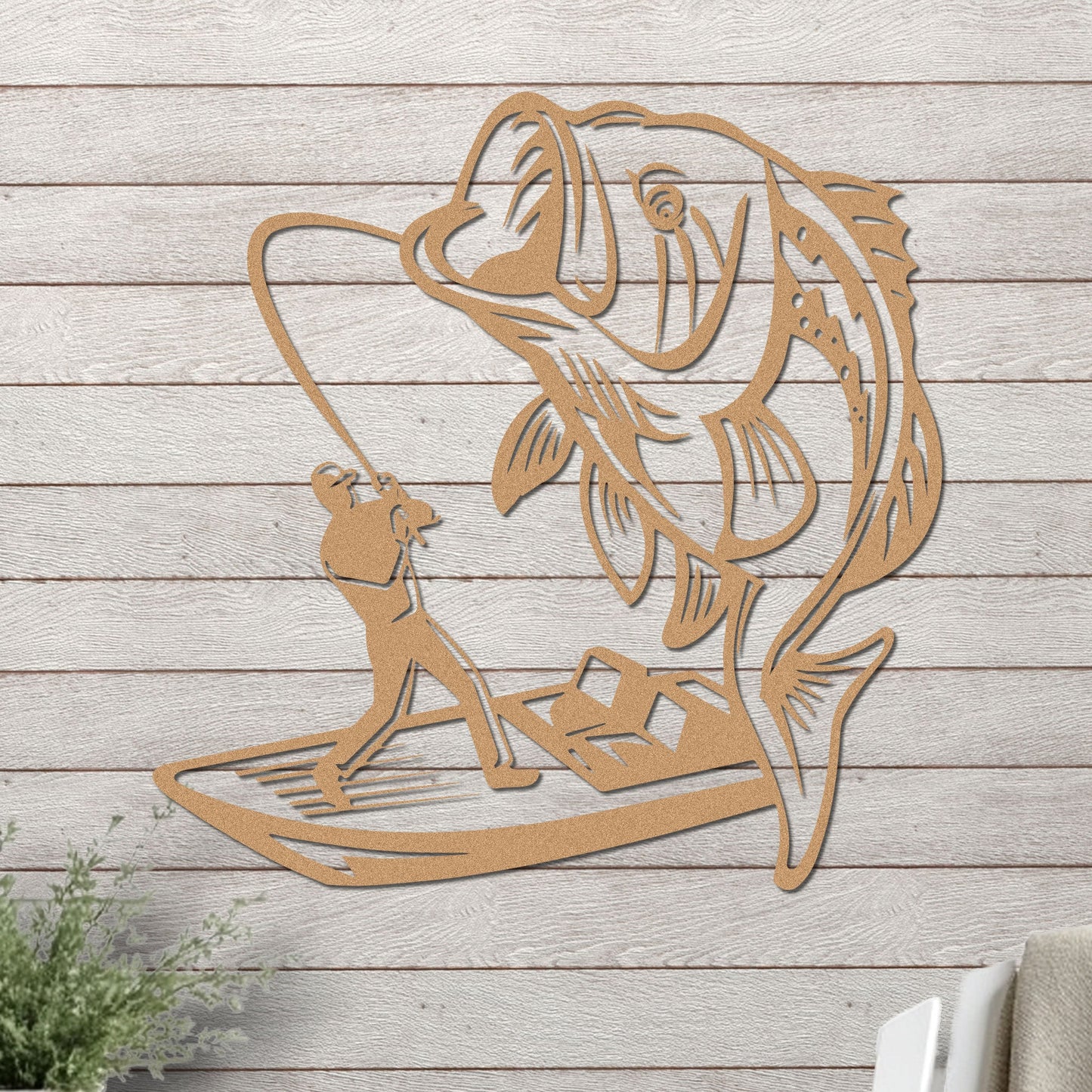 Bass Fishing On a Boat Sign