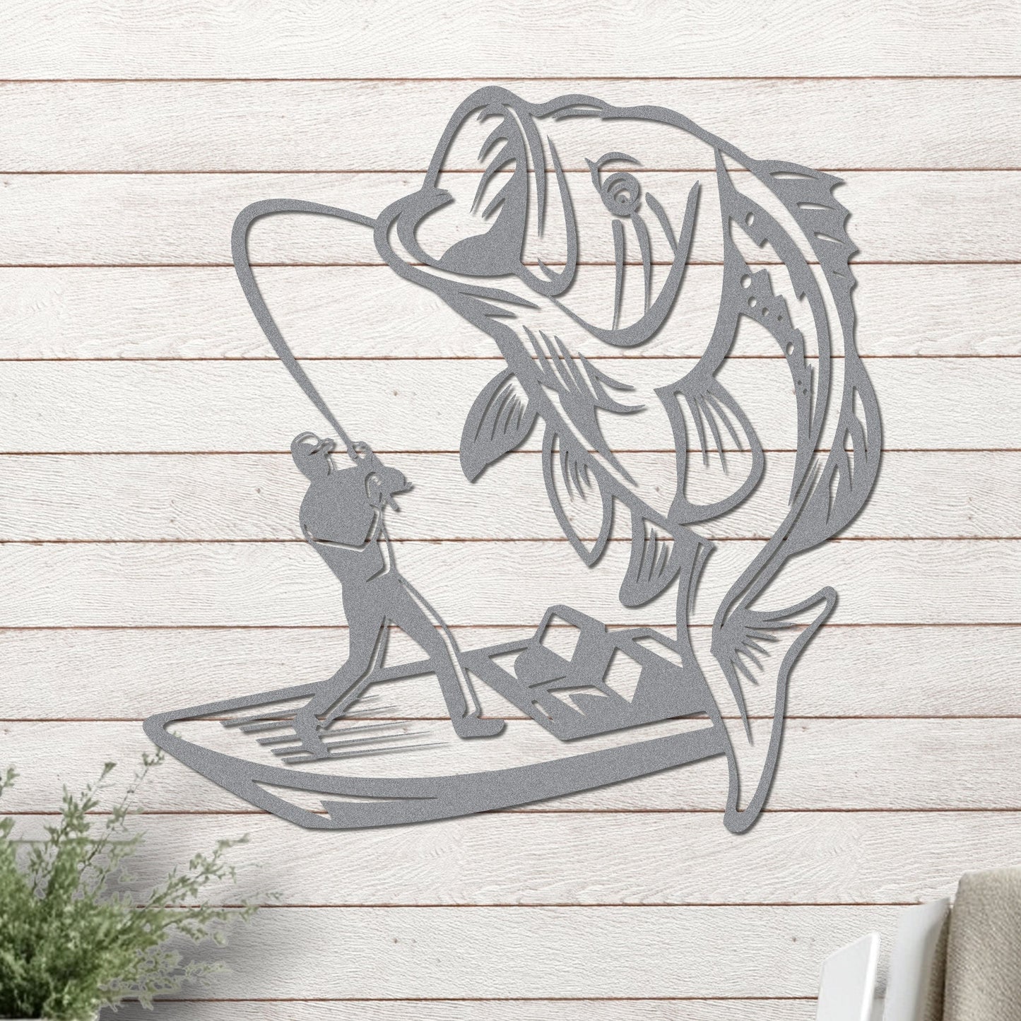 Bass Fishing On a Boat Sign