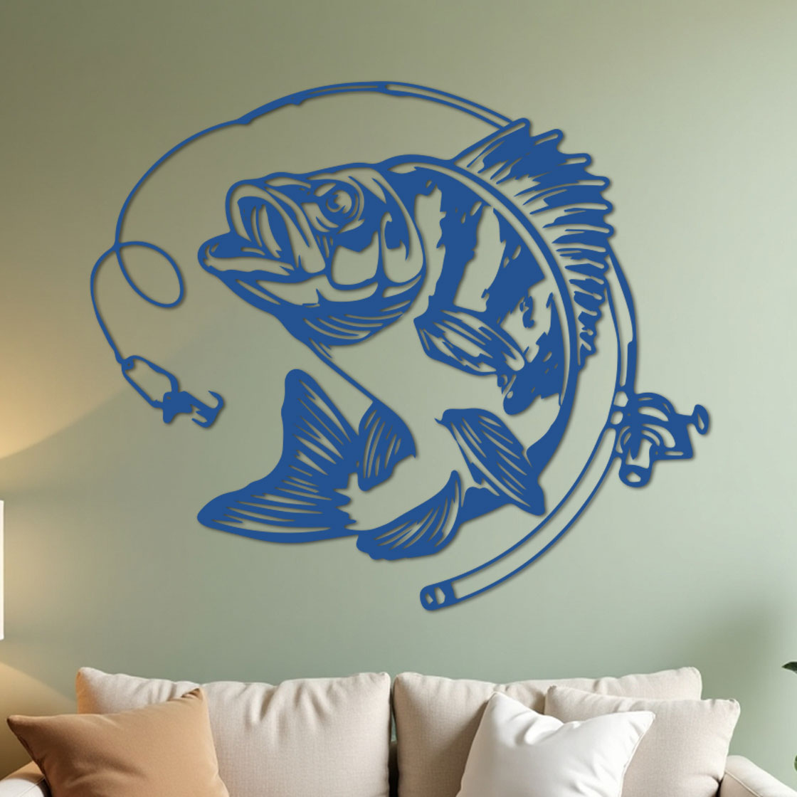 Bass Fishing w Rod Sign