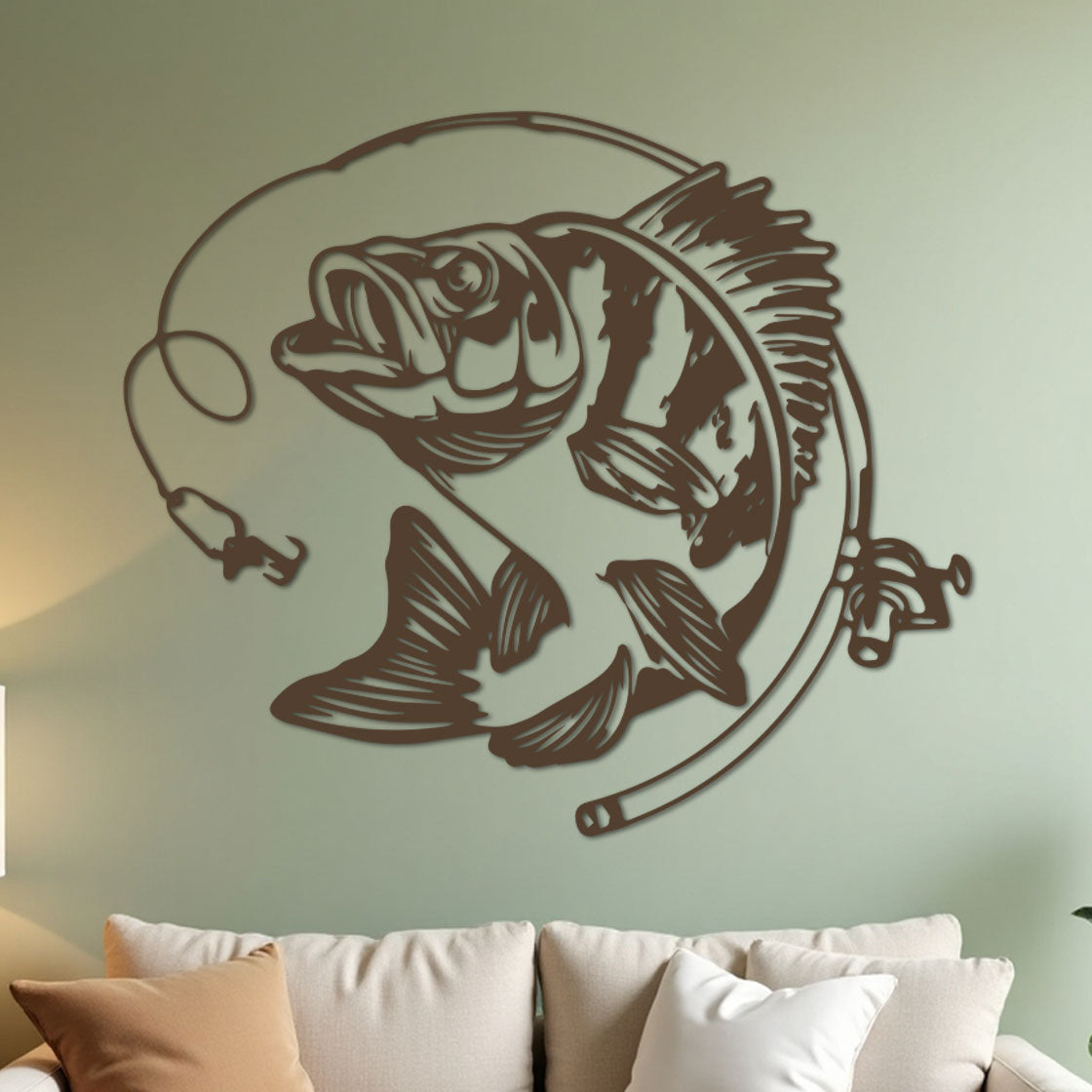 Bass Fishing w Rod Sign