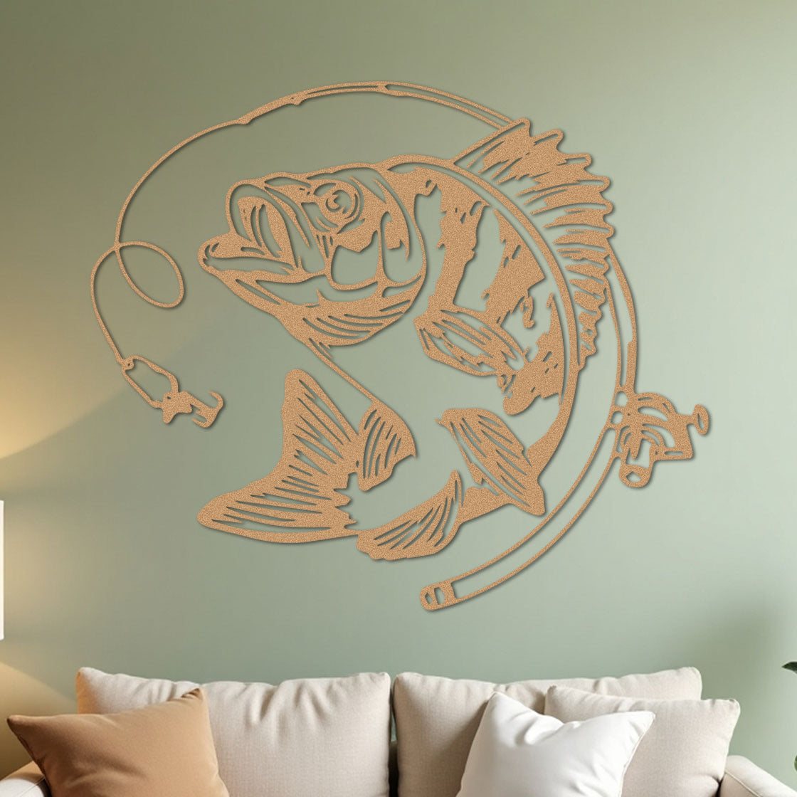 Bass Fishing w Rod Sign