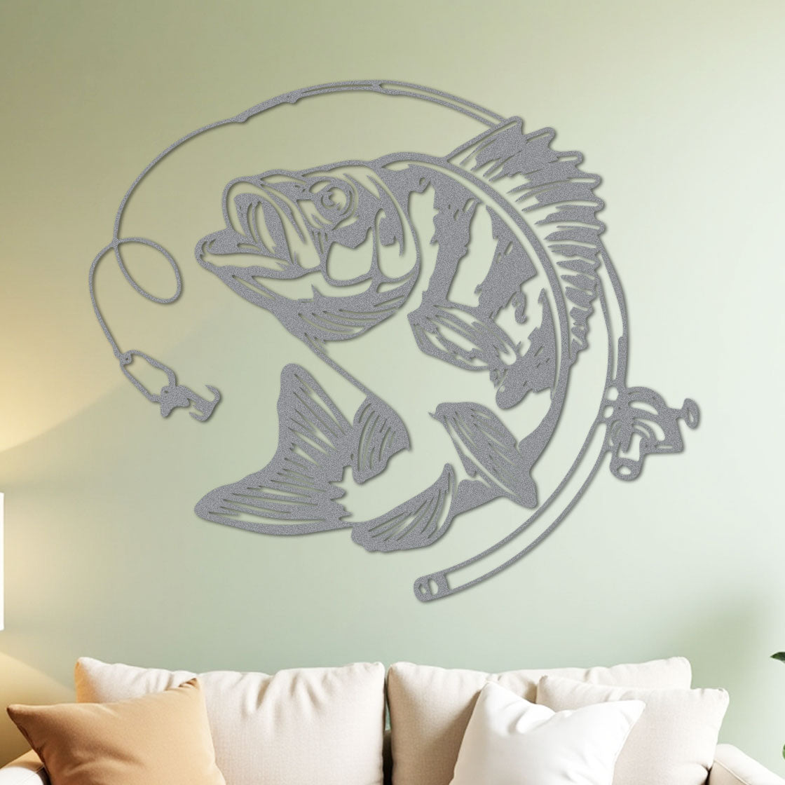 Bass Fishing w Rod Sign