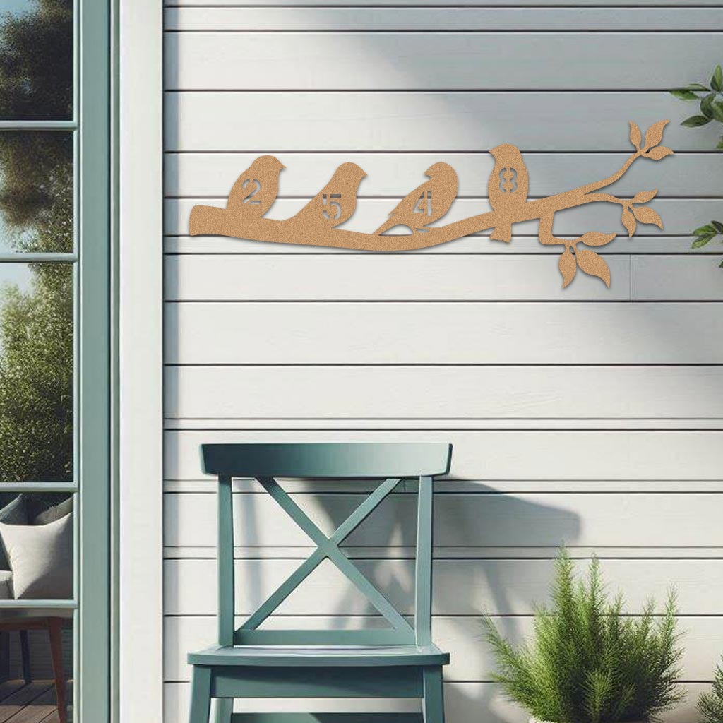 Birds On Branch Address Sign