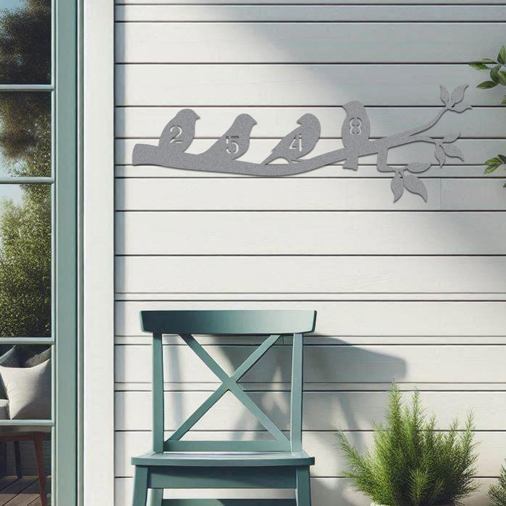 Birds On Branch Address Sign