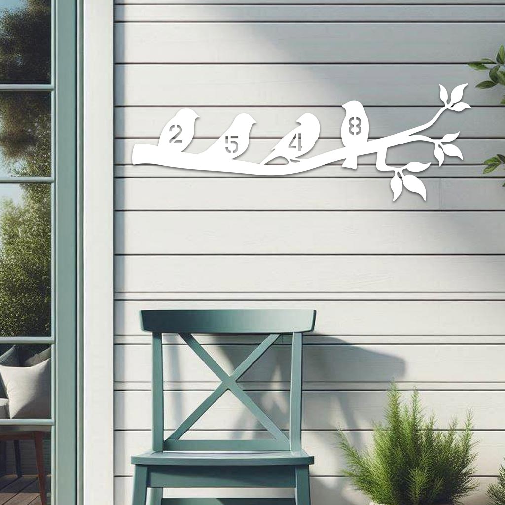 Birds On Branch Address Sign