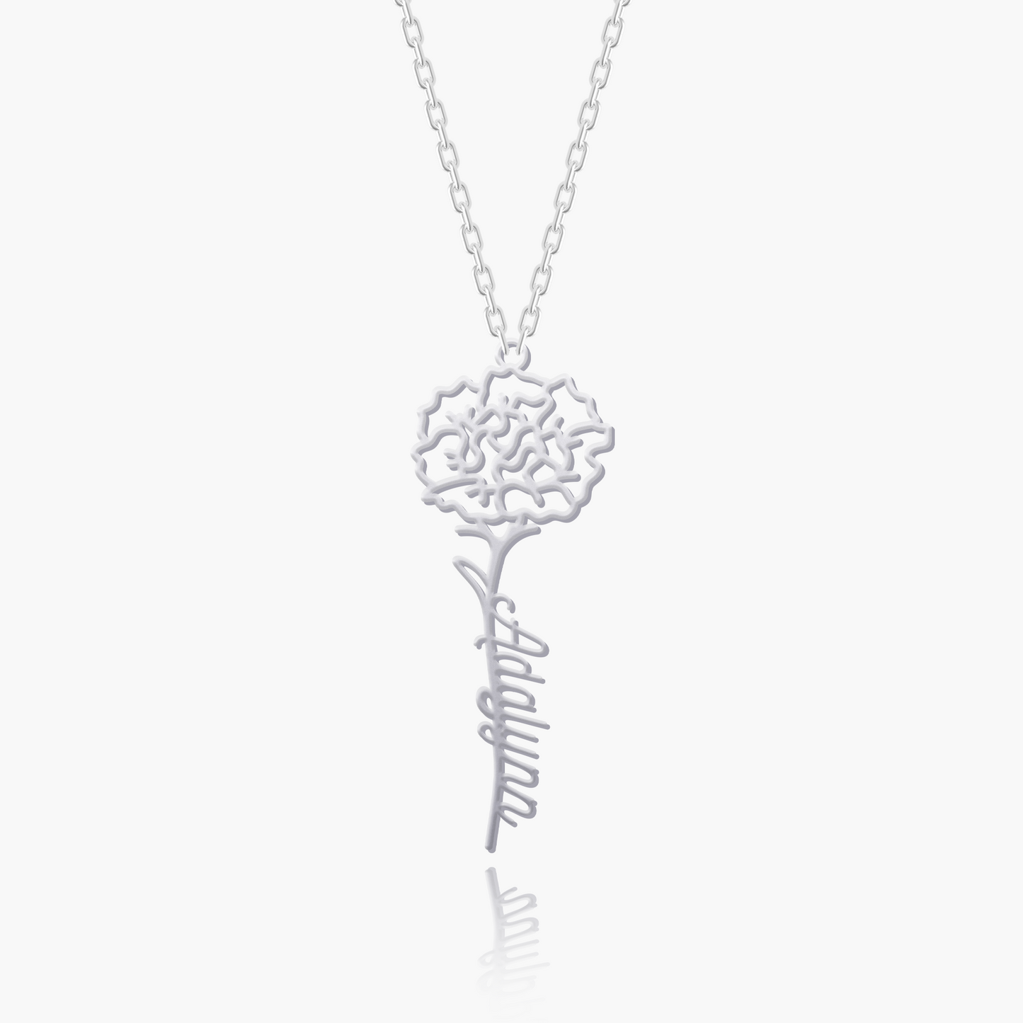 Birth Flower Name Necklace