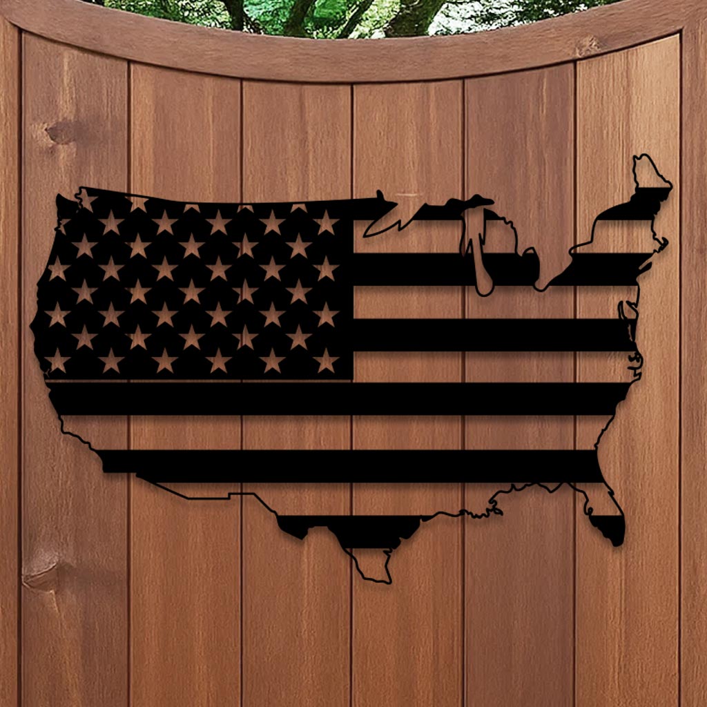 United States Shape American Flag