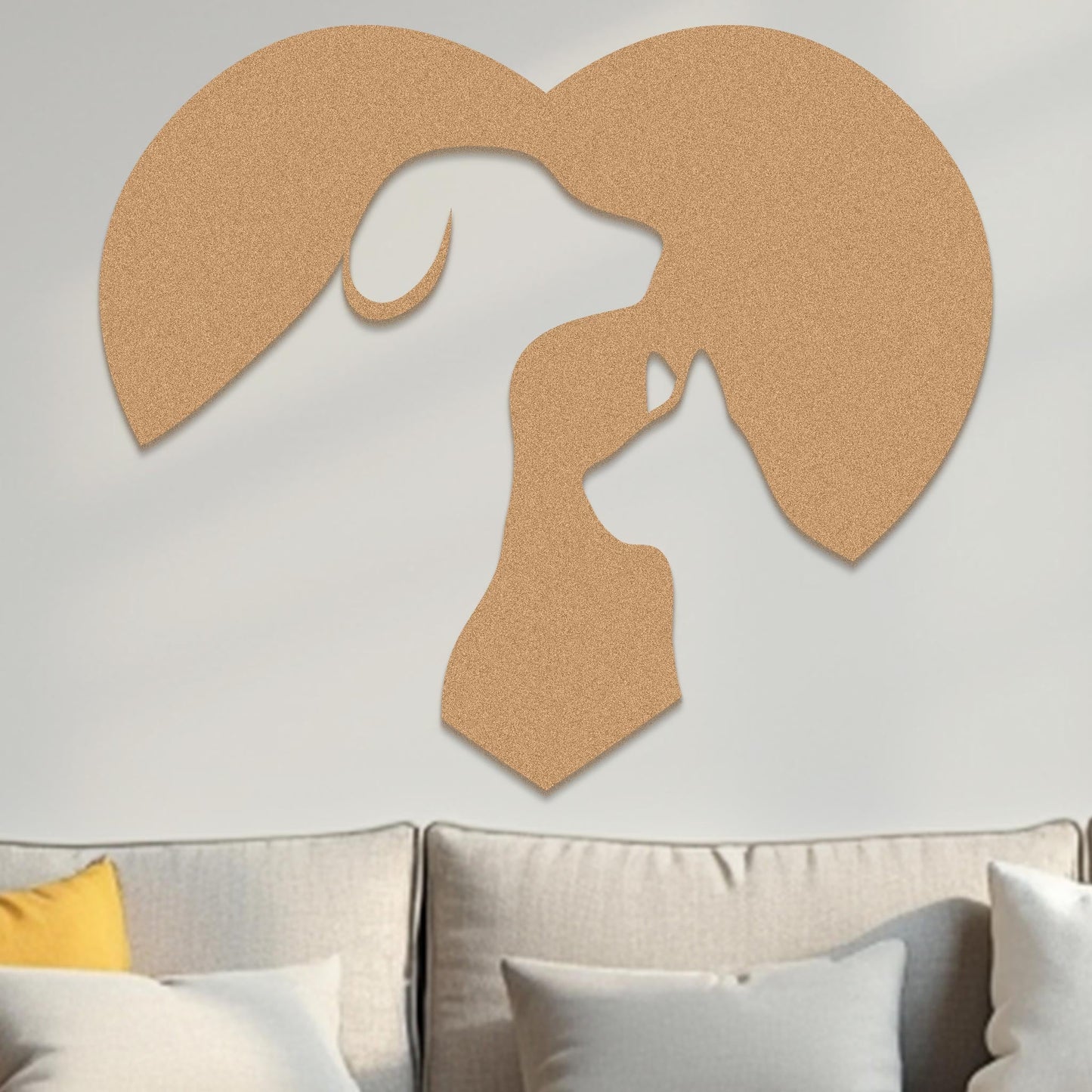 Cat and Dog in Heart Sign