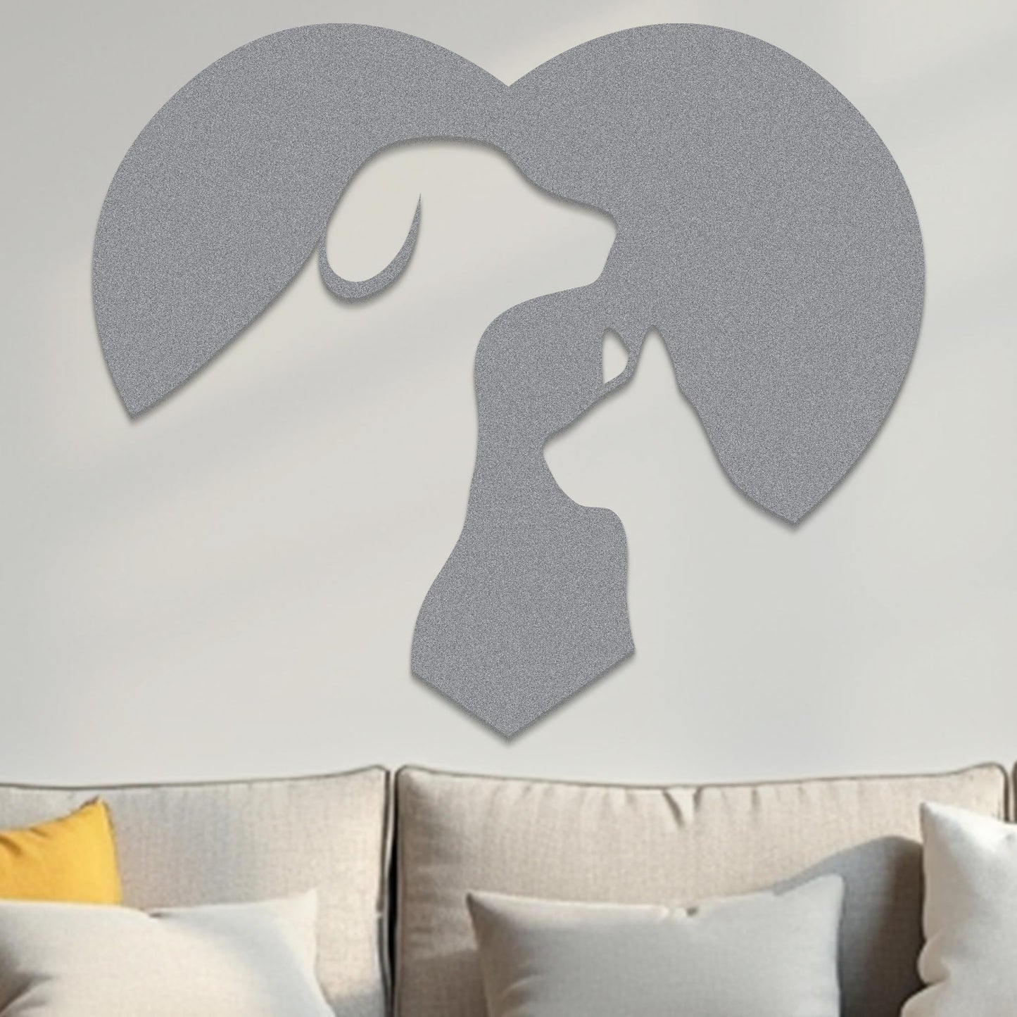 Cat and Dog in Heart Sign