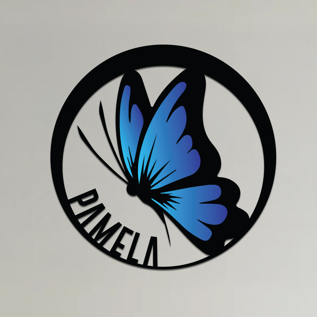 Colorful Butterfly Name Sign
