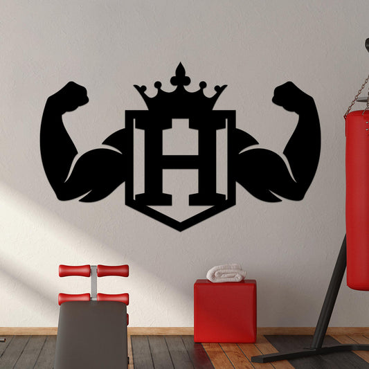 Crowned Monogram w Strong Arms Sign