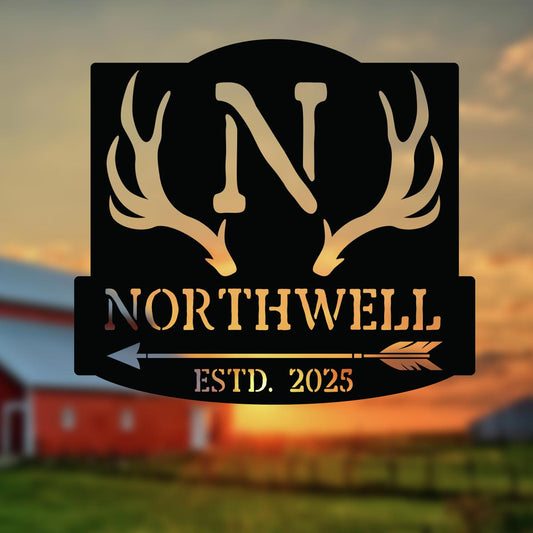 Ranch Sign With Antlers